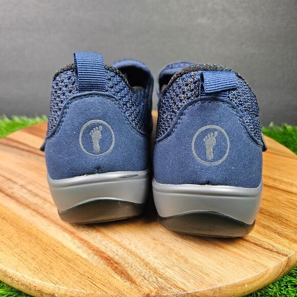 Orthofeet Quincy Womens 8.5 Wide Blue Stretch Knit Comfort Slip-On Low Top Shoes - Picture 3 of 12